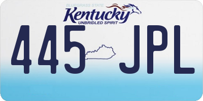 KY license plate 445JPL
