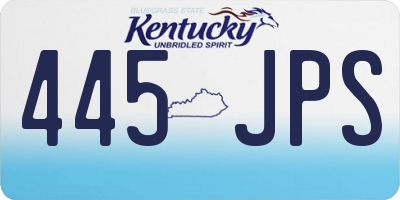 KY license plate 445JPS