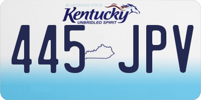 KY license plate 445JPV