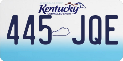 KY license plate 445JQE