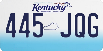 KY license plate 445JQG