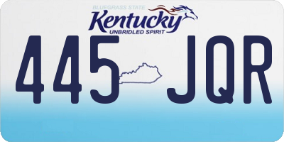 KY license plate 445JQR