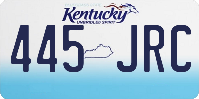 KY license plate 445JRC