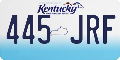 KY license plate 445JRF