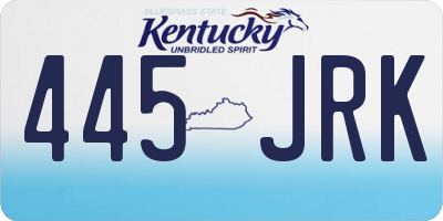 KY license plate 445JRK