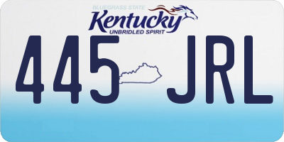 KY license plate 445JRL