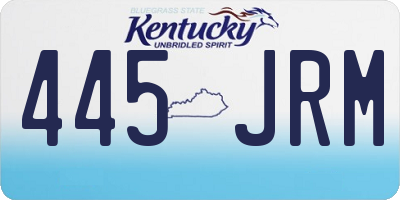 KY license plate 445JRM