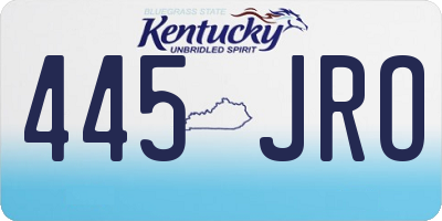 KY license plate 445JRO