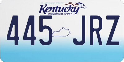 KY license plate 445JRZ