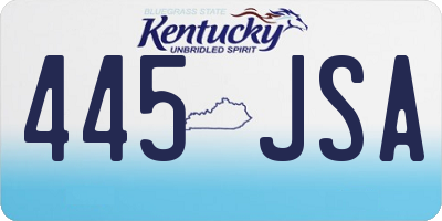 KY license plate 445JSA