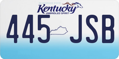 KY license plate 445JSB