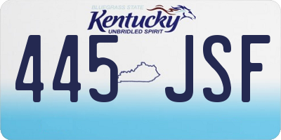 KY license plate 445JSF