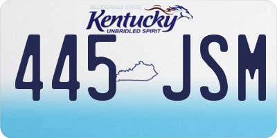 KY license plate 445JSM