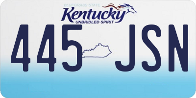 KY license plate 445JSN