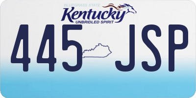 KY license plate 445JSP