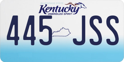 KY license plate 445JSS