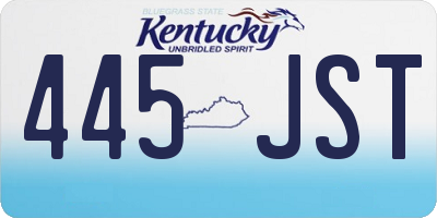 KY license plate 445JST