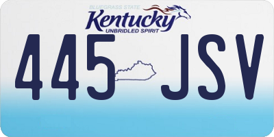 KY license plate 445JSV
