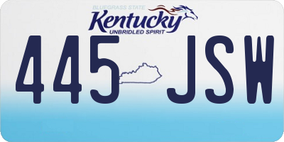 KY license plate 445JSW