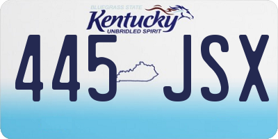 KY license plate 445JSX