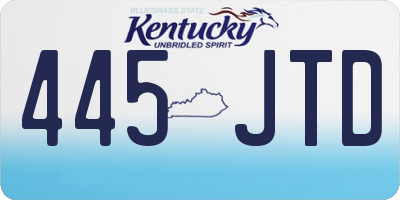 KY license plate 445JTD