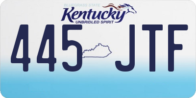 KY license plate 445JTF