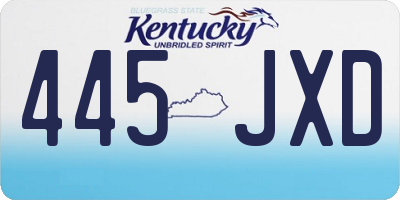 KY license plate 445JXD