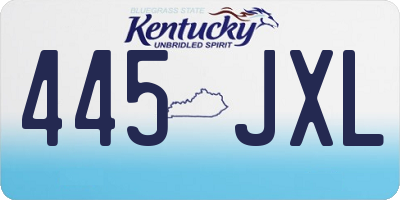 KY license plate 445JXL