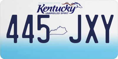 KY license plate 445JXY