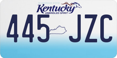 KY license plate 445JZC