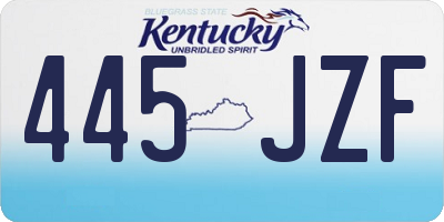 KY license plate 445JZF