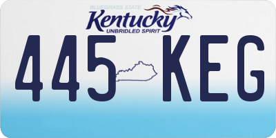 KY license plate 445KEG