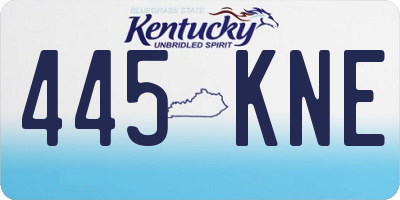 KY license plate 445KNE