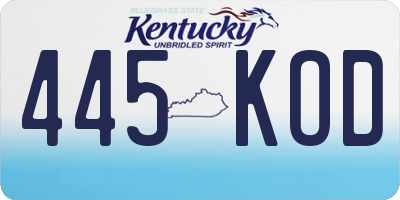 KY license plate 445KOD