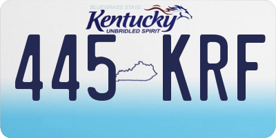 KY license plate 445KRF