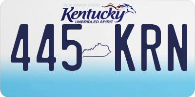 KY license plate 445KRN