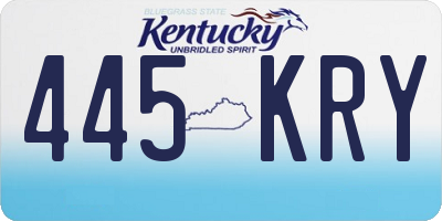 KY license plate 445KRY