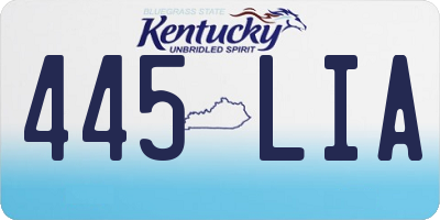 KY license plate 445LIA