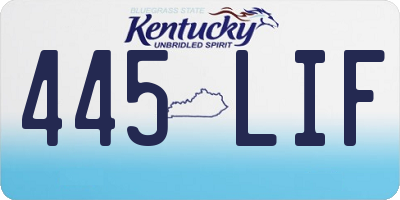 KY license plate 445LIF