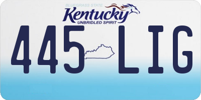 KY license plate 445LIG