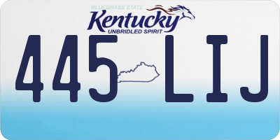 KY license plate 445LIJ