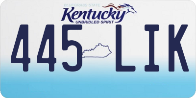 KY license plate 445LIK