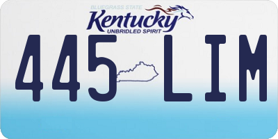 KY license plate 445LIM