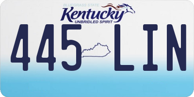 KY license plate 445LIN