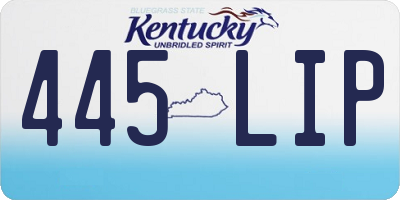 KY license plate 445LIP