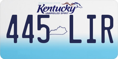 KY license plate 445LIR