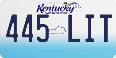 KY license plate 445LIT