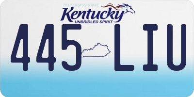 KY license plate 445LIU