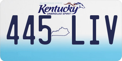 KY license plate 445LIV