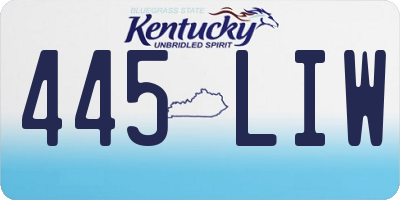 KY license plate 445LIW